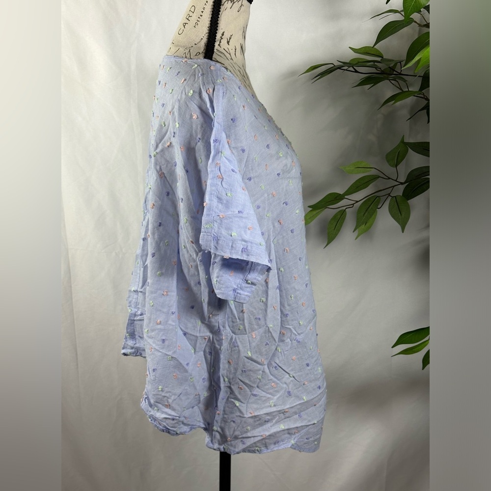 Light Blue Patterned Top - Picture 9 of 11